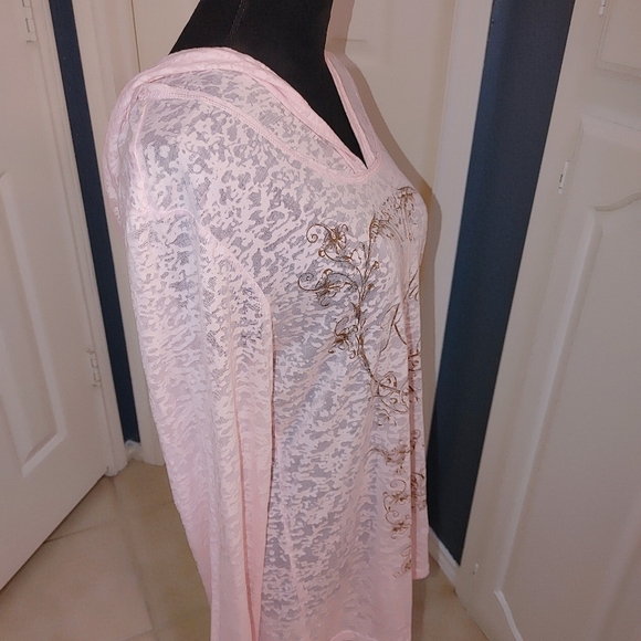 Yesterdays Sportswear Pink Lightweight Hoodie Long Sleeve Top Kona Hawaii XL EUC - Picture 4 of 12